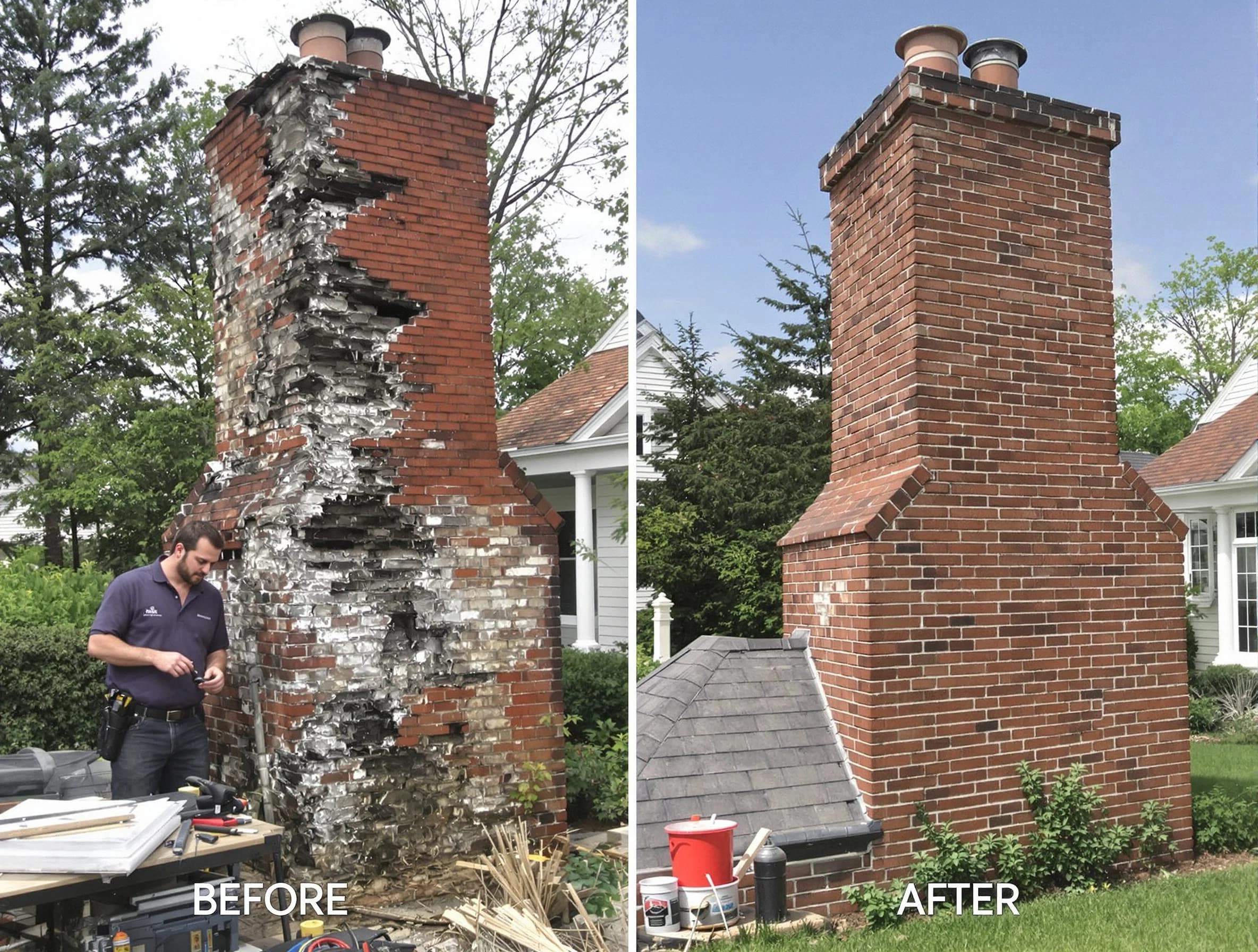 Bethany Chimney Sweep performing a full chimney restoration in Bethany, OK