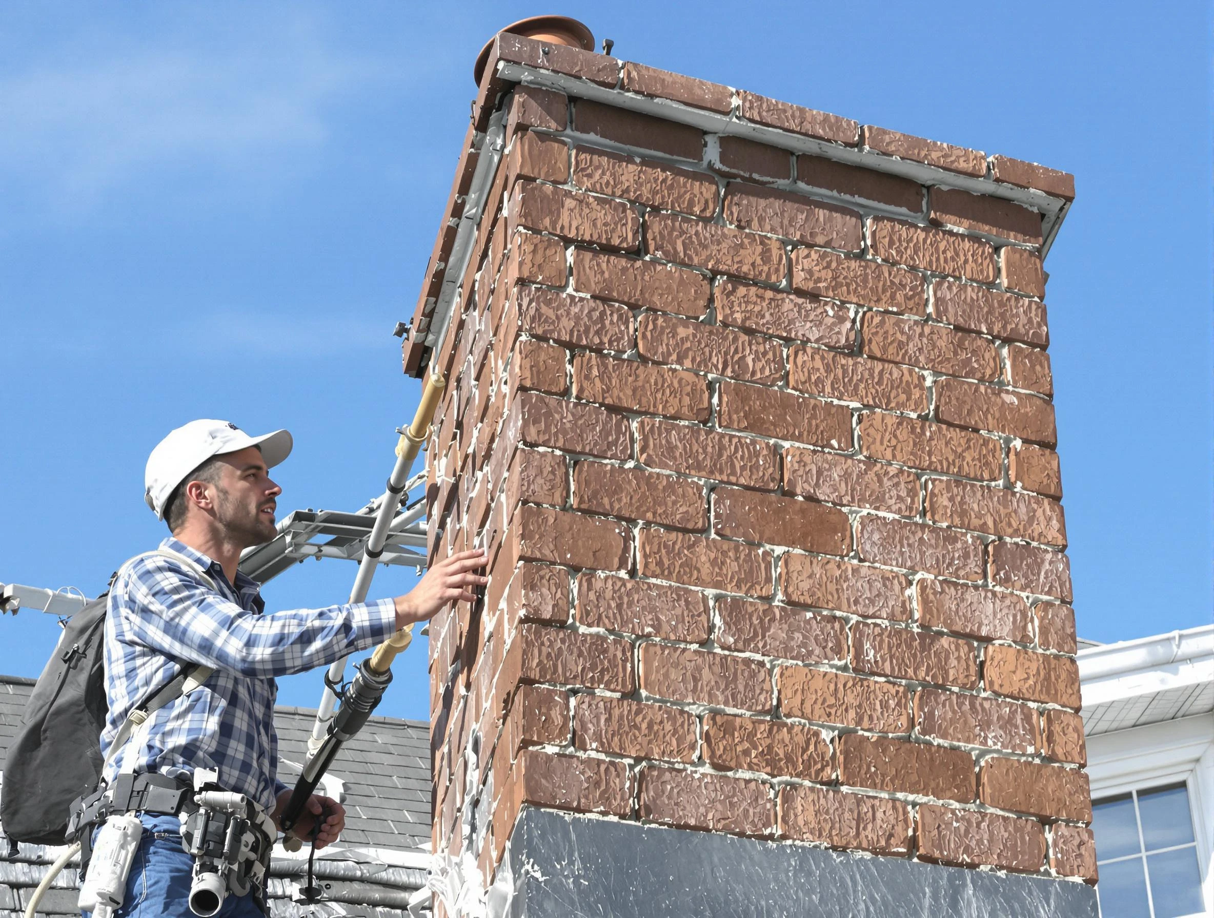 Brickwork for a chimney rebuild by Bethany Chimney Sweep in Bethany, OK